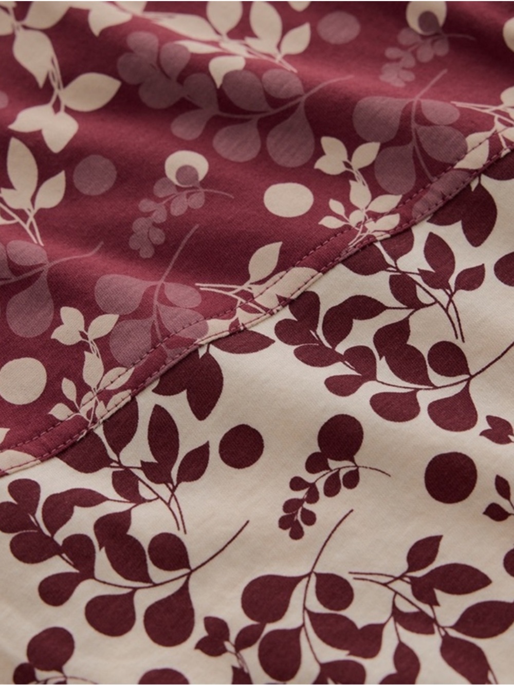pact Staycation Organic Cotton Tank and Wide Leg Pants Sleep Set in Berry Sprigs - Picture 7 of 14